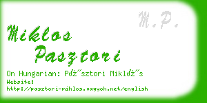 miklos pasztori business card